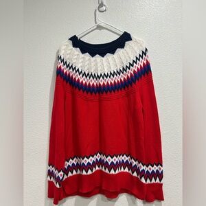 Charter Club Women's Fair Isle Sweater Nordic Crew Neck Long Sleeve Sz XL